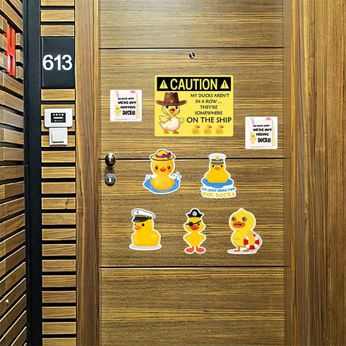 Cruise Magnets for Door Decoration, 8 pcs Fun Cruise Ducks Themed Decorative Magnets for Cruise Cabin Doors, Car, Fridge and Metal Surfaces(Cruise...