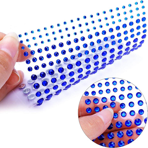 PHOGARY Self-Adhesive Rhinestone Sticker 3375 Pieces Crystal in 5 Size 15 Colors Bling Craft Jewels Gem Stickers for Crafts, Body, DIY Nails, Fest...