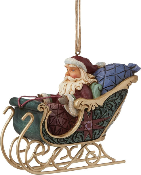 Enesco Jim Shore Heartwood Creek Santa in Sleigh Event Ornament...