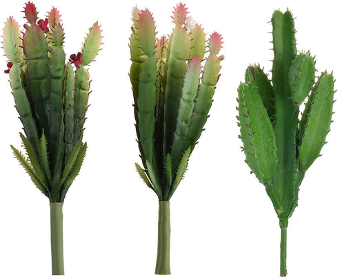 Set of 3 pcs Artificial Succulent Plants Faux Cactus Cacti Plant DIY Material for Home Decor Flower Arrangement...