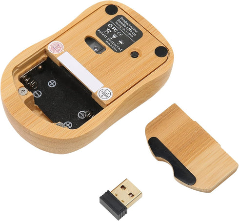 Bamboo Keyboard and Mouse, 2.4GHz Computer Devices with USB Receiver, Optional 1200DPI MouseCompact KeyboardWireless Keyboard and Mouse Combo (Mou...