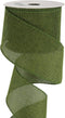HUIHUANG Sage Burlap Ribbon Wired Solid Wired Edge Ribbon 2.5 inch Jute Ribbon Sage Green for Wreaths, Big Bows, Crafts, Decorations -10 Yards (30...