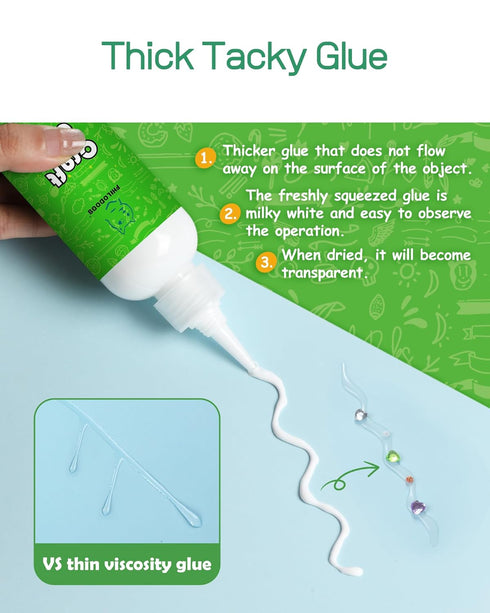 Craft Glue, Tacky Glue150ML 5.3 floz?Art Glue with Craft Precision GlueTip Kits for DIY Art Crafts Handmade...