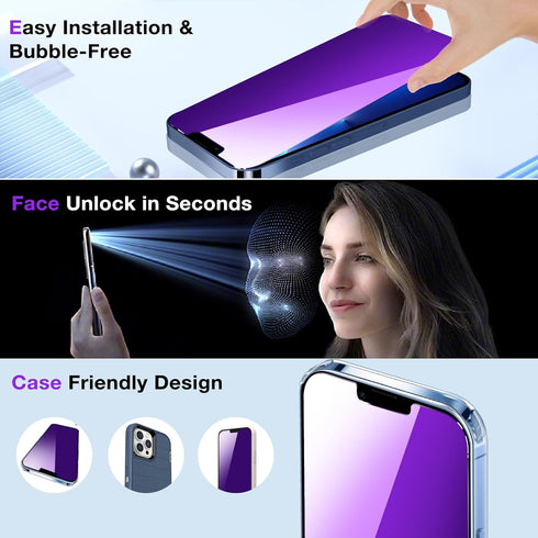 2 Pack iPhone 13 Pro Max Privacy Screen Protector, Anti Spy Anti Blue Light Tempered Glass Film for iPhone 14 Plus Screen Protector 6.7 Inch, Touc...