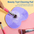 Makeup Brush Cleaner Mat Silicone Pad 2 Pcs Cosmetic Clean Brush Washing Tool Portable Suction Cup Rinse Color Removal Box Beauty Blender Multifun...