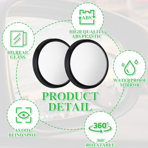 6 Pieces Blind Side Mirrors Blindspot Mirror for Car Blind Spot Mirror Car HD Blind Spot Mirror Blind RearView Car Mirrors, 3 Shapes (Classic Styl...