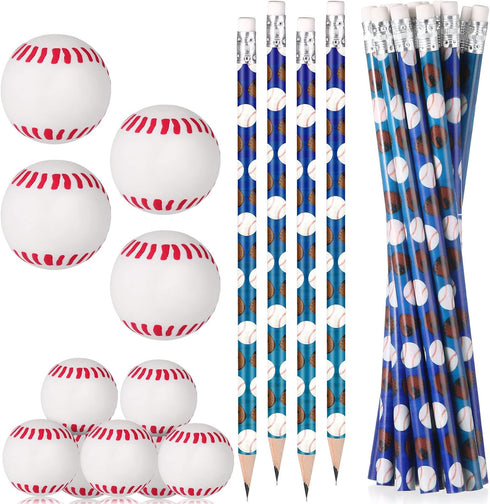 32 Pieces Sport Pencils for Kids Soccer Baseball Football Basketball Pencils with Ball Eraser Wooden Pencils for School Stationery Party Reward St...