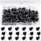 100pcs Push Pins, Plastic Pushpins Black Push Pins Heart Shaped Cute Thumb Tacks Decorative for Home School Office Notice Board Cork Board 0.47inc...
