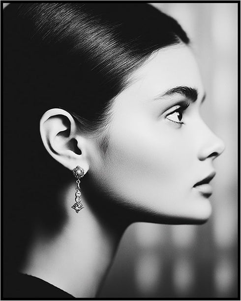 Posterizer 1 pcs-classic beauty-black and white photo of elegant woman-Photography Art Gift for Women, Fashionistas, Designer Fashion Fans- unfra...