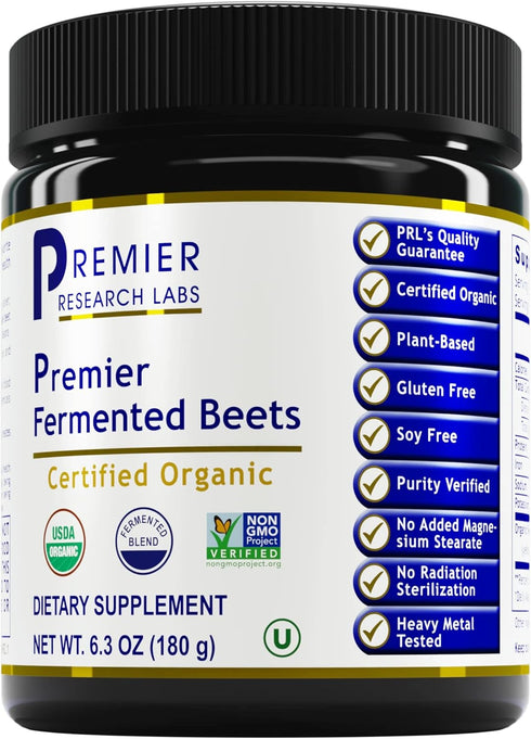 Premier Research Labs Fermented Beets - Gut Health Support Supplement for Women & Men* - Organic Beetroot Aids Digestive Health* - Fermented Beetr...