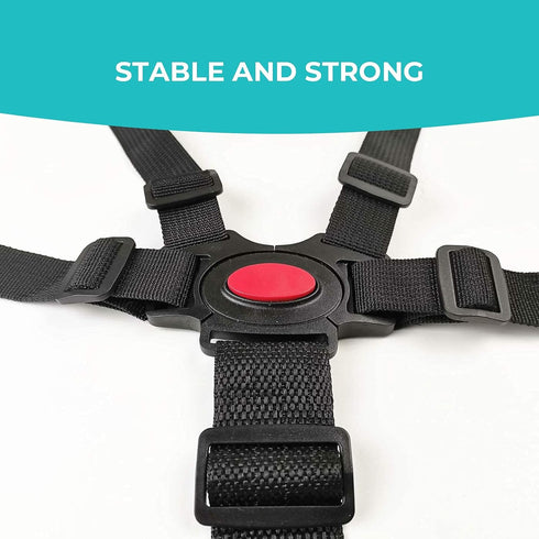 5 Point Harness Seat Belt?Adjustable Baby Seat Belt Full Protection Security Harness Seatbelt for High Chair and Pushchair Black...