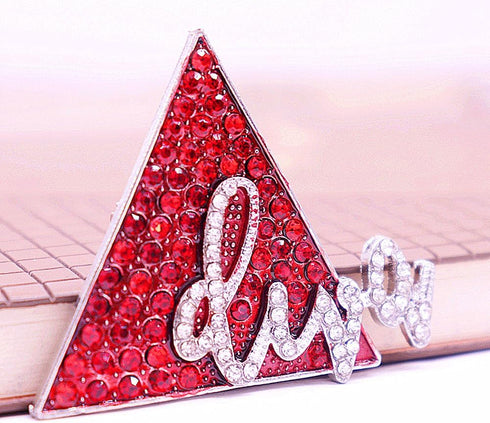 Sparking Red Diamond Inlady DELTA Diva Pin Brooch Women Siterhood Group Gifts Soror Party Beautiful Gifts Jewelry...