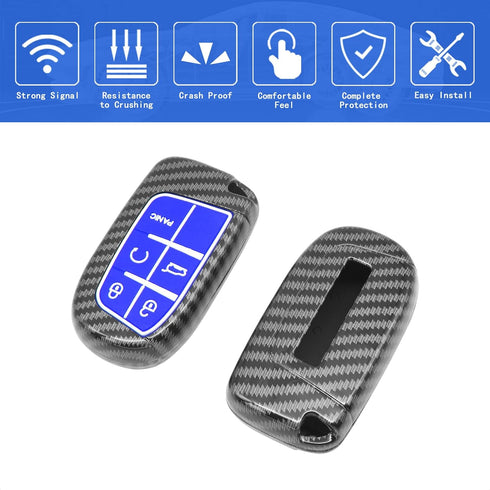TANGSEN Smart Key Fob Case Cover Compatible with Chrysler 200 300 Dodge Challenger Charger Dart for Jeep Cherokee Compass Grand Cherokee SRT Hellc...