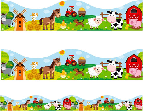 50 Feet Farm Animal Bulletin Board Borders Classroom Borders Chalkboard Whiteboard Trim Back to School Decorations for Teacher Student Blackboard ...
