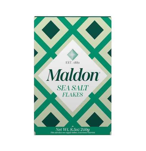 Maldon Salt, Sea Salt Flakes, 8.5 oz (240 g), Kosher, Natural, Handcrafted, Gourmet, Pyramid Crystals (Packaging May vary)...