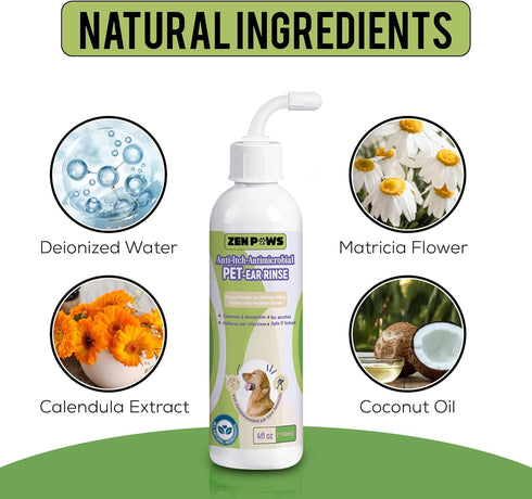 Dog and Cat Ear Cleaner Solution – Ear Drops - - Advanced Veterinary Formula. Remove Wax and Build up and Relieve Itchiness - Alcohol-Free...