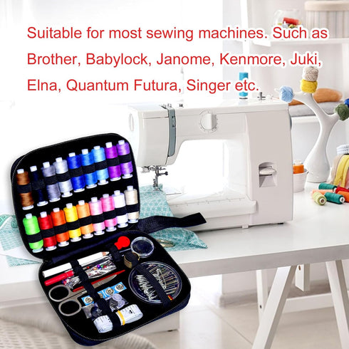 Sewing Kit with Case Portable Sewing Supplies for Home Traveler, Adults, Beginner, Emergency, Contains 18 Sewing Thread, Scissors, Needles, Measur...