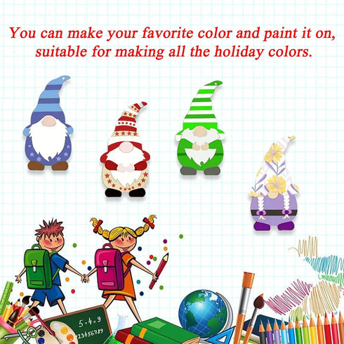 32 Pcs Gnome Wooden Hanging Ornaments, Unfinished Wood Cutouts Slices Elf Paintable Christmas Ornaments with Rope for Various Festivals DIY Craft ...