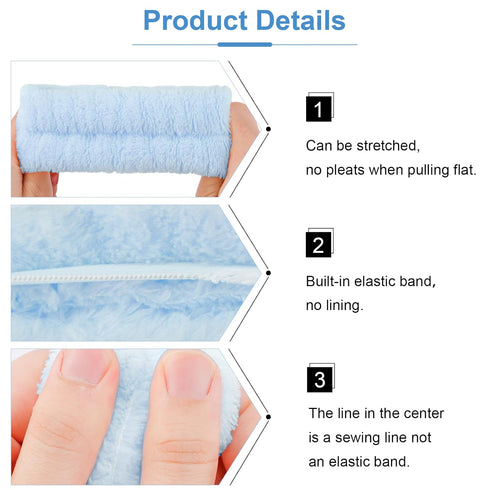 VELSCRUN 6 Pack Spa Headband, Makeup Headband, Face Wash Headband, Skincare Headbands, Blue Sponge Hair Band Bow Tie Spa Headband for Washing Face...