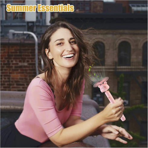 Mini Portable Fan, Personal Mini Handheld Fan, Replaceable Battery Small Pocket Fan, Adorable Cartoon Little Fan for Travel Indoor Outdoor, Summer...