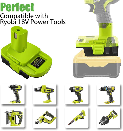 EID DM18RL Adapter Use for Ryobi Tools, for Milwaukee M18 18V & for Dewalt 20V Battery Convert to P105 P107 P108 Battery with 5V 2.1A MAX USB Char...