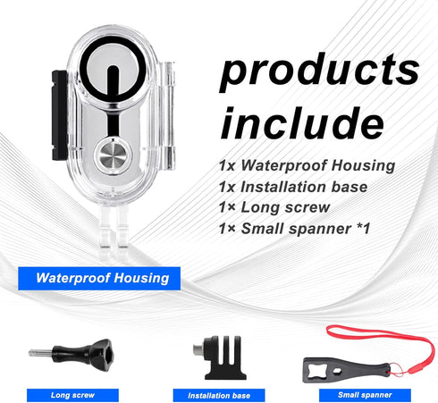 Waterproof Housing Case for Insta360 Go 3, Underwater Dive Protective Shell 30M (98ft) with Bracket Accessories...