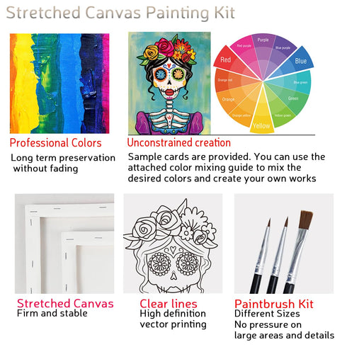 2 Pack Paint and Sip Canvas Painting Kit Pre Drawn Canvas for Painting for adults Stretched Canvas Couples Games Date Night Anniversary Gifts Pain...