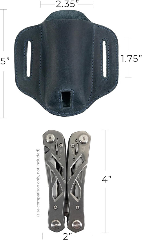 Hide & Drink, Multi-tool Holder for Belt, Tool Holster for Waist, Pocket Knife Set Case, Outdoor Accessories, Full Grain Leather, Handmade...