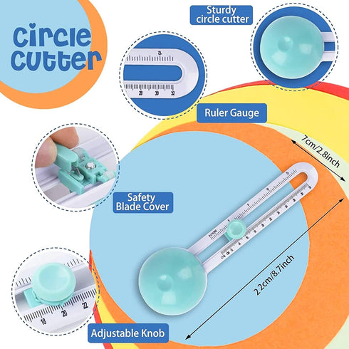 HKKYO Craft Circle Cutter, Compass Circle Cutter for Paper Circular Cutting Tool for Cardstocks...