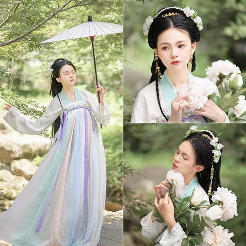 Long Tassel Headbands Hairband Simulated Pearl Leaf Tiaras and Crowns Hanfu Forehead Jewelry for Women Girls Hair Accessories (Metal Color : Style...