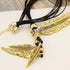 Brown Women Girls Antique Vintage Time Necklace Sweater Chain Pendant Feather Pendant Necklace Brown and Gold...
