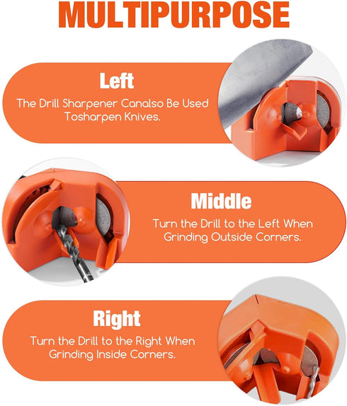 Drill Bit Sharpener, Drill Bit Sharpener for All Bits(5/64''- 5/8''), Multipurpose Drill Bits Grinding Sharpener, Portable Drill Grinder Grinding ...