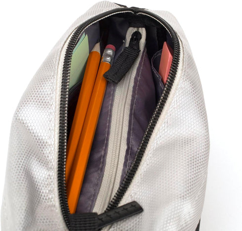 Five Star Pencil Pouch, Pencil Case, 9-Pocket Pouch, 4" x 8", Black/Grey (505600A-ECM)...