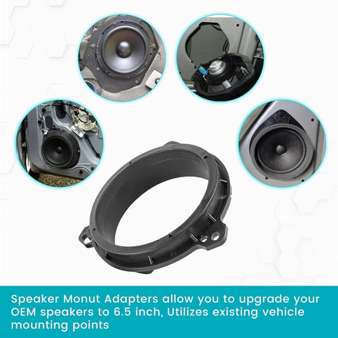 Door Speakers Adapter with Speaker Wiring Harness Fit for Select 1998-2015 Toyota 4 Runner/RAV4/ Corolla, Scion 2004-2014 Aftermarket Car 6.5 Inch...
