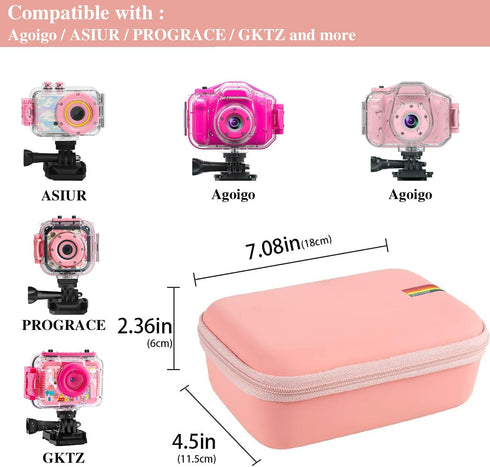 Leayjeen Camera Case Compatible with Agoigo/PROGRACE/Ourlife/BRYSETEN and More Kids Waterproof Digital Video Camera Toy-Girls Boys Birthday Gifts ...