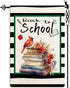 Back to School Garden Flag Cardinal Books Garden Flag First Day of School Vertical Double Sided Rustic Farmland Burlap Yard Lawn Outdoor Decor 12....