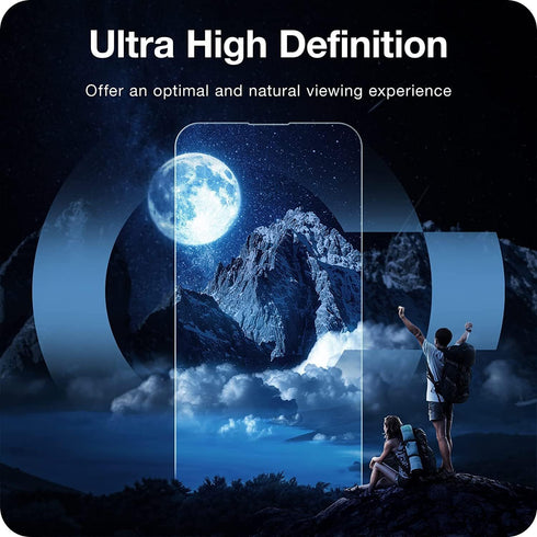 Premium Matte Screen Protectors With Camera Lens Protection For iPhones | 9H Hardness, Ultra Resistant, Bubble Free, Tempered Glass - 2 Pack (IPho...