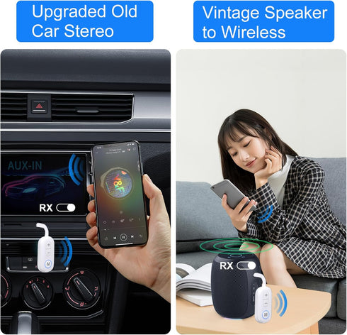 Bluetooth Transmitter Receiver for Airplane TV, 2-in-1 Wireless Audio Adapter 3.5mm AUX Bluetooth Audio Adapter for in-Flight/Car/Home Stereo/Thea...