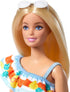 Barbie Loves the Ocean Doll, Blonde with Floral Sundress and Accessories, Doll and Clothes Made from Recycled Plastics...