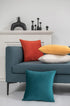 DEZENE Throw Pillow Cases 18x18 Teal: 2 Pack Cozy Soft Velvet Square Decorative Pillow Covers for Farmhouse Home Decor...