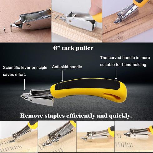 3Pcs Heavy Duty Upholstery and Construction Staple Remover with Tack Puller Tool, Nail Puller, Carpet Remover, for Removing All Kinds of Staples...