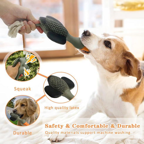 Interactive Dog Toys for Medium Small Breed, Soft Rubber Squeaky Dog Toys for Teething and Training...
