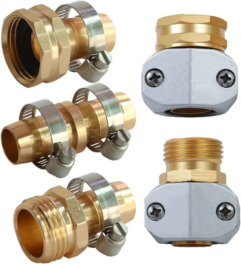 PLG Garden Hose Repair Kit, Hose Connectors, Heavy Duty Male/Female Hose Mender for All 3/4" 5/8" Garden Hose...