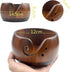Joyeee Handmade Yarn Bowl, 6'' Crafted Wooden Yarn Storage Bowl with Carved Holes & Drills Holes Crocheting Knitting Bowl Yarn Holder Gift for Kni...