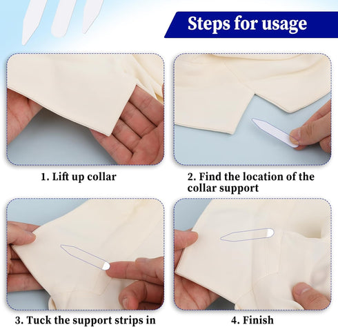 simarro 100Pcs Collar Stays for Men, 2.4 Inches Plastic Shirt Collar Stays Dress Shirt Collar Inserts No Curl Collar Polo Shirt Collar Stays for A...