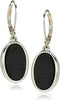 Nine West Women's Jet Oval Drop Earrings Silver Tone...