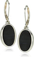 Nine West Women's Jet Oval Drop Earrings Silver Tone...