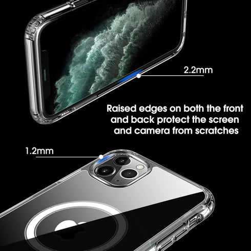 amCase Cellular Phone Case, Compatible with MagSafe, iPhone 11 Pro Max (6.5"), Support Wireless Charging, Polycarbonate, Thermoplastic Polyurethan...