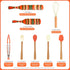 Spurtles Kitchen Tools, 8 Pcs Silicone Cooking Utensil Set,Pakkawood Spurtle Set, Silicone Kitchen Utensils Set with Natural Wooden Handle,Wooden ...