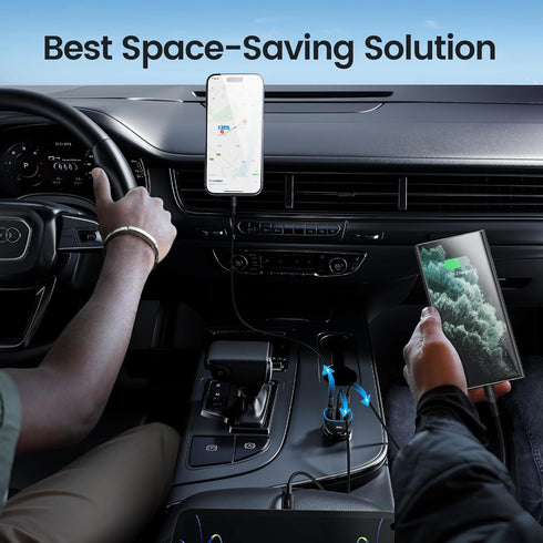 80W USB C Car Charger, 3-Port Cigarette Lighter USB Charger Adapter, QC&PD Type C Car Charger Adapter Fast Charging for iPhone 15/14/13/12 Pro Max...